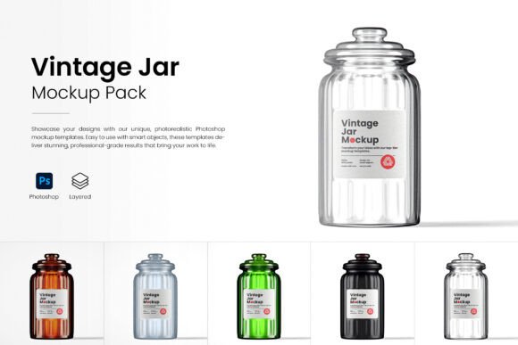 Download Vintage Jar Mockup Pack - Pack Collection