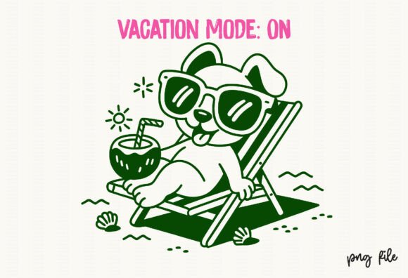Download Cute Dog Vacation Mode Graphic Tee Png - Premium Resources