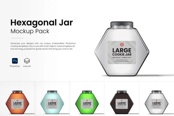 Download Hexagonal Cookie Jar Mockup Pack - Pack Collection