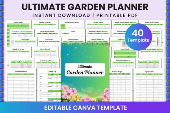 Download Ultimate Garden Planner for Canva KDP - Garden planner Collection