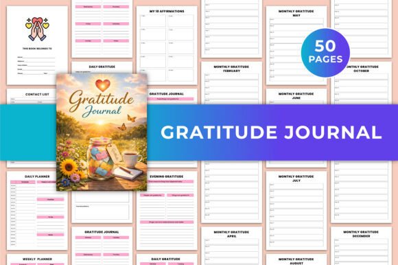 Download Gratitude Journal Canva KDP Graphic - Graphic Collection