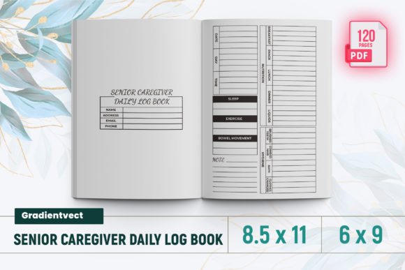 Download Senior Caregiver Daily Log Book KDP - Log book Collection