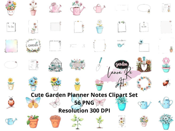 Download Cute Garden Planner Notes Clipart Set - Garden planner Collection