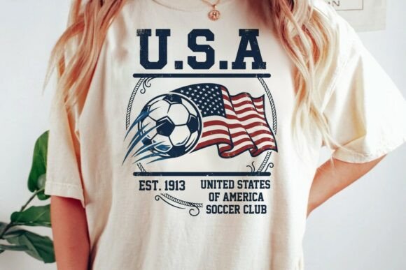 Download Usa Soccer Vintage Flag Graphic - Premium Bundle