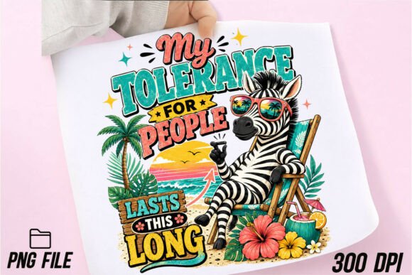 Download Funny Zebra Vacation Graphic PNG - Premium Bundle