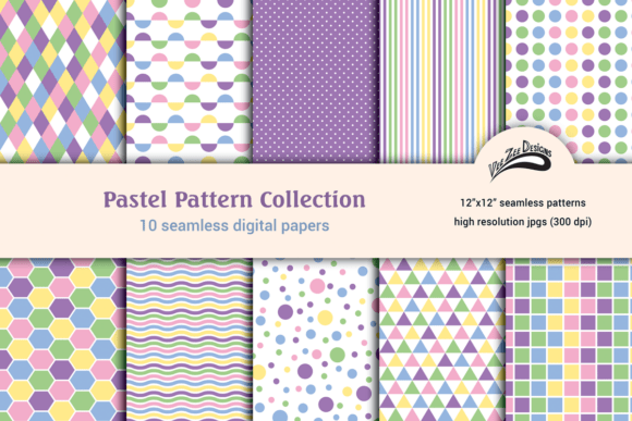 Download Pastel Digital Paper Pattern Bundle Pack - Pack Collection