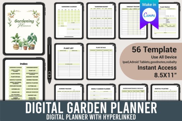 Download Digital Garden Planner Canva Template - Garden planner Collection