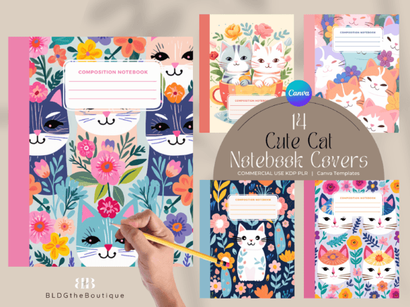 Download Cute Cat KDP Composition Notebook Covers - Premium Resources