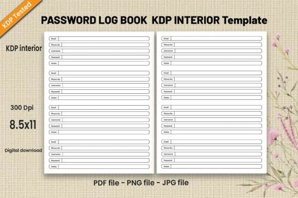 Download Password Log Book-KDP Interiors Template - Log book Collection