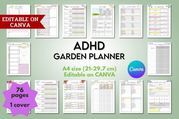 Download ADHD Garden Planner - Canva Template - Garden planner Collection
