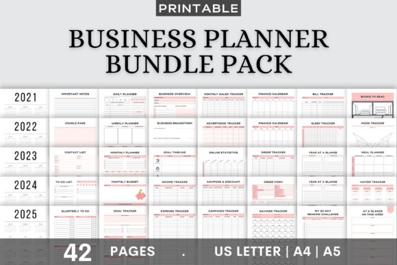 Download Printable Business Planner Bundle Pack - Pack Collection