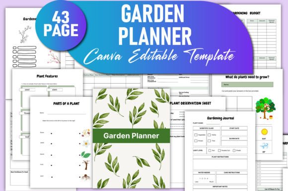 Download Editable Garden Planner Canva KDP - Garden planner Collection